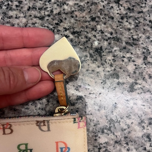 Dooney & Bourke Women's Multicolor Logo Wristlet, Key charm & Rainbow Zipper - Picture 4 of 7